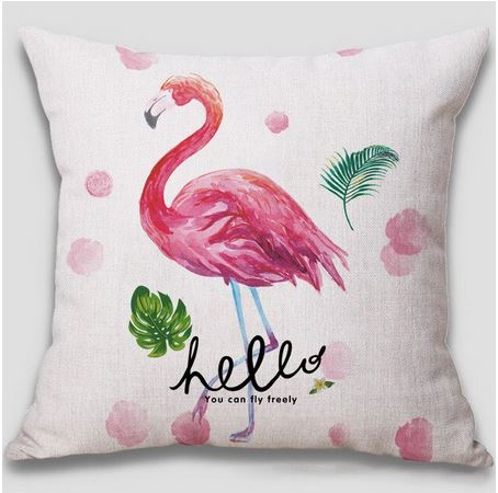 housse de coussin avec flamant rose message