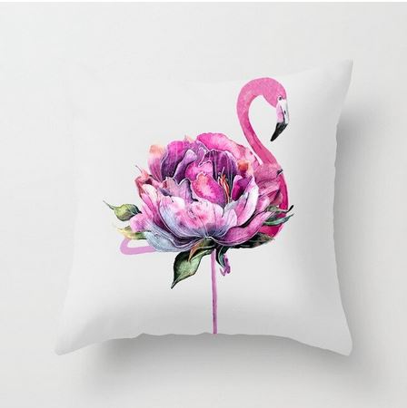 coussin fleur en forme de flamant rose