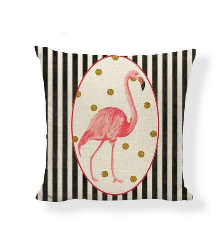 housse de coussin avec flamant rose or
