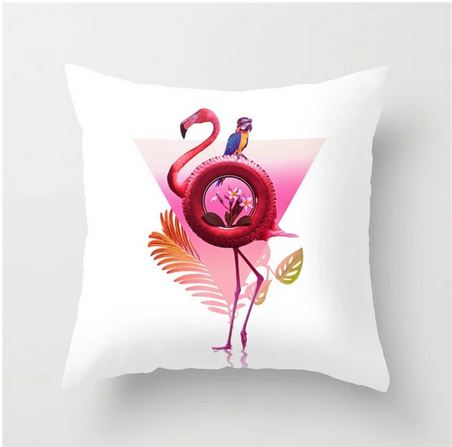coussin flamant rose pneu humour