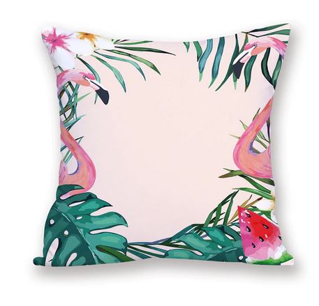 housse de coussin flamant rose pasteque