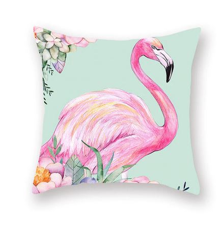coussin avec flamant rose pastel tendre