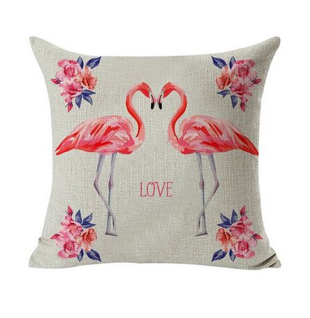taie de coussin flamant rose