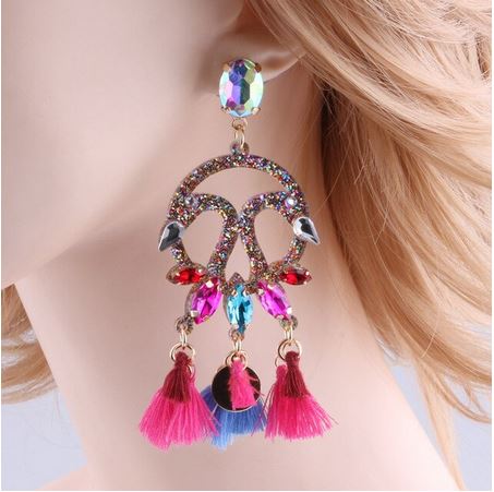 magnifiques creoles flamant rose brillantes