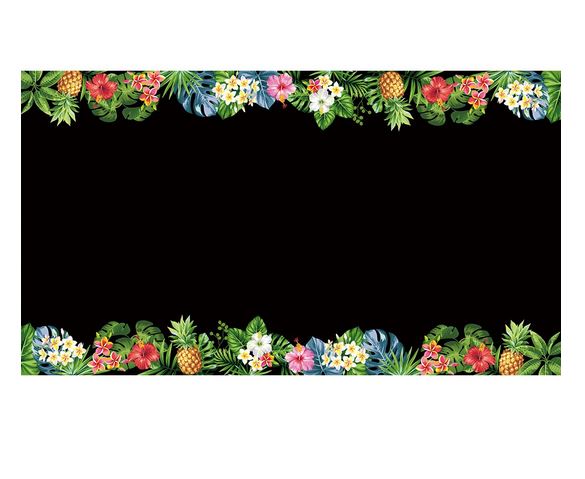nappe deco flamant rose ananas noir