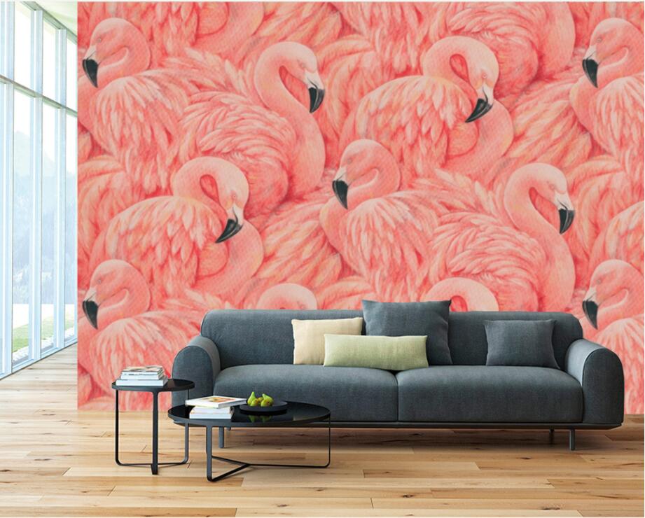 Deco Murale Flamant Rose moyenne