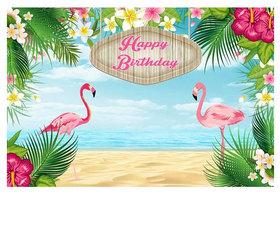 Décor Arrière Plan Flamant Rose Mer
