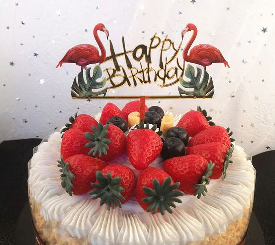 Decoration anniversaire Flamant Rose