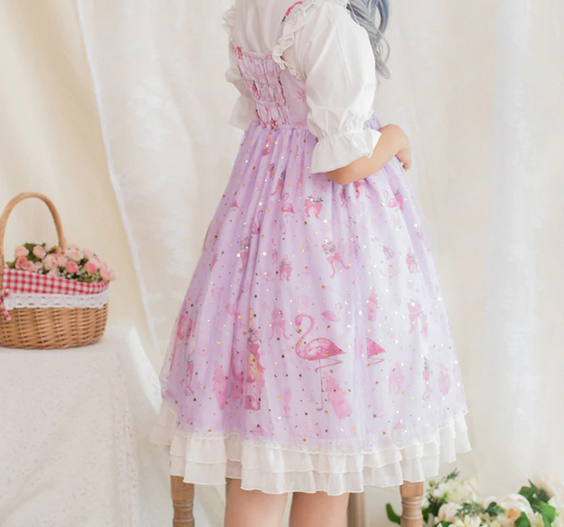 belle robe de cosplay deguisement flamant rose