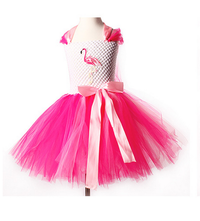robe deguisement flamant rose fille bustier noeud