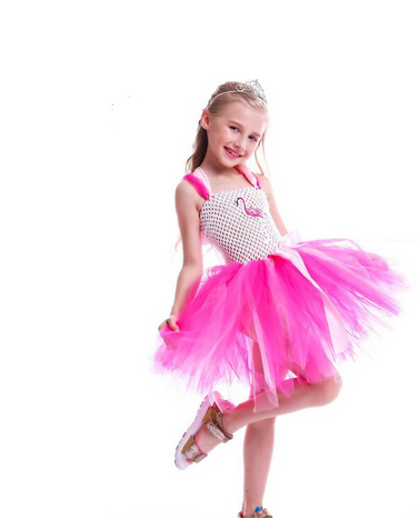 fille deguisement robe flamant rose