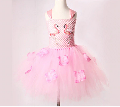robe de deguisement costume flamant rose pour filles