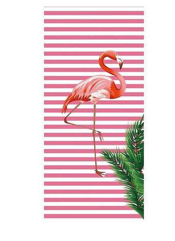 serviette de bain flamant rose