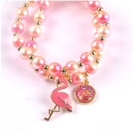 bracelet elastique flamant rose