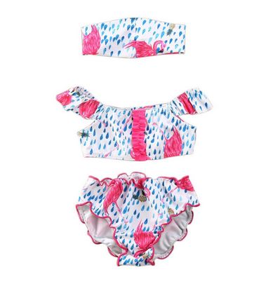 bikini flamant rose pour fille pas cher