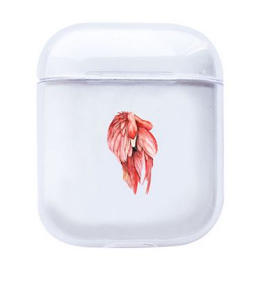 flamant rose sur etui de chargeur airpods