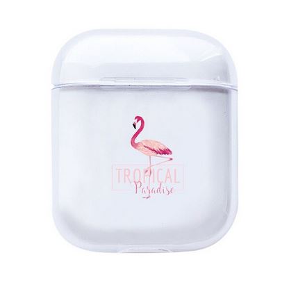 petit etui pour chargeur airpods flamant rose tropique
