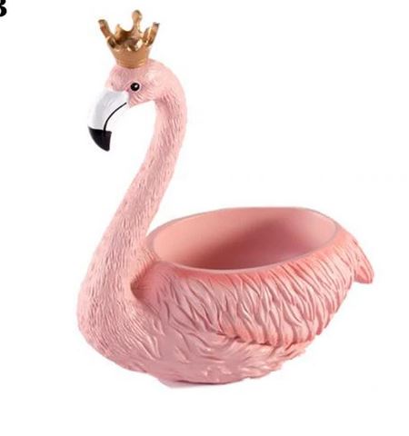 figurine vide poche flamant rose