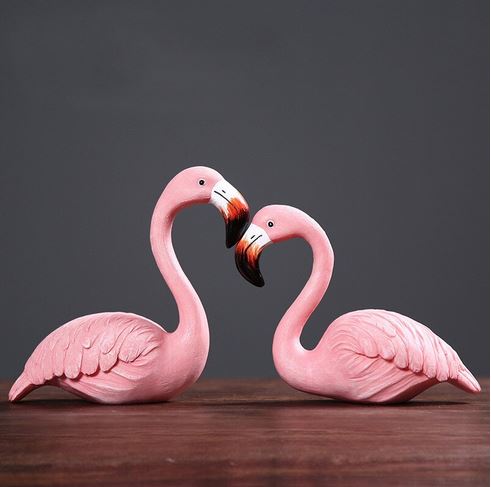 couple de flamant rose pour gateau
