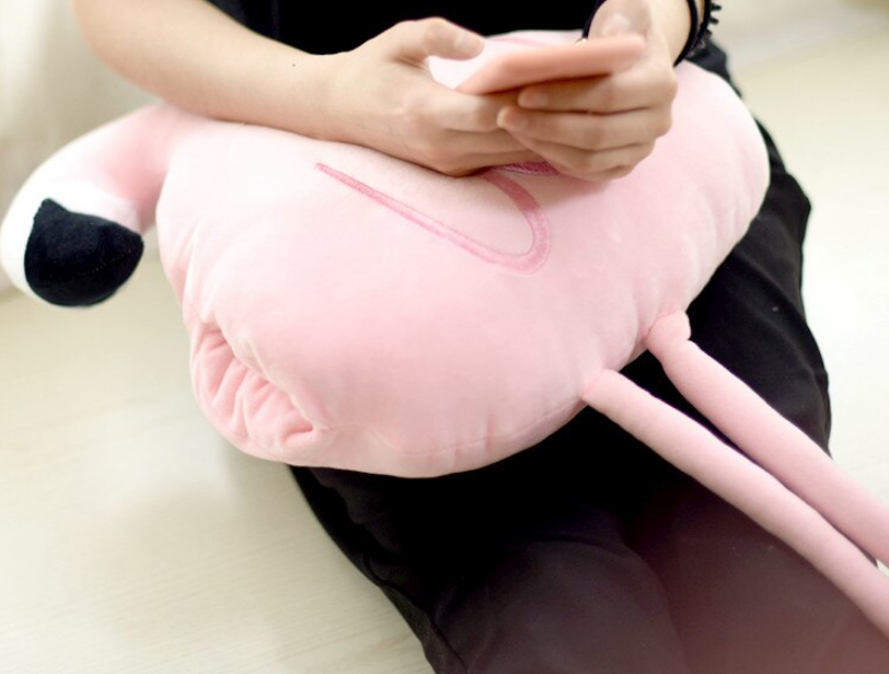 coussin flamant rose chauffe main
