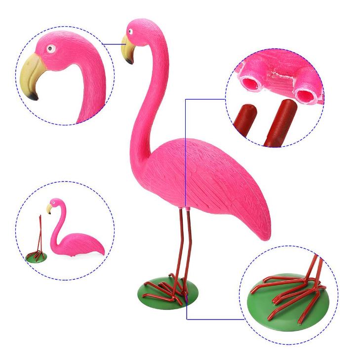 flamant rose en statue pour le jardin