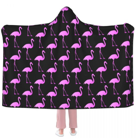 plaid a capuche flamant rose enfant