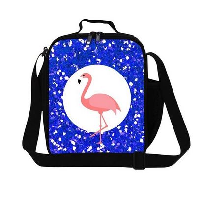 glaciere souple en bandouliere flamant rose paillette