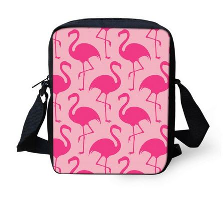 sacoche fille flamant rose toile poche zippée