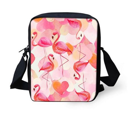 belle sacoche lin cadeau amoureux flamant rose