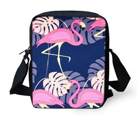 grande sacoche en toile avec flamant rose mixte