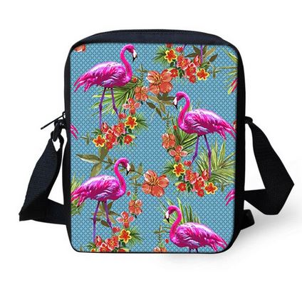 beau sac en toile zippé avec flamant rose homme