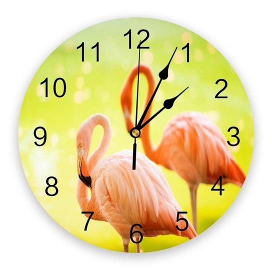 horloge flamant rose realiste