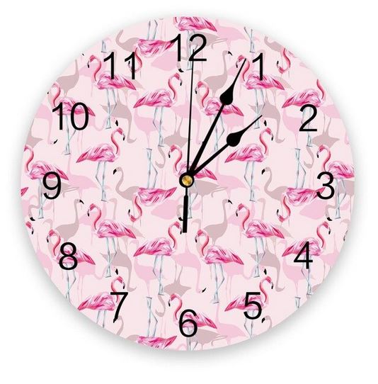 horloge flamant rose sur une patte