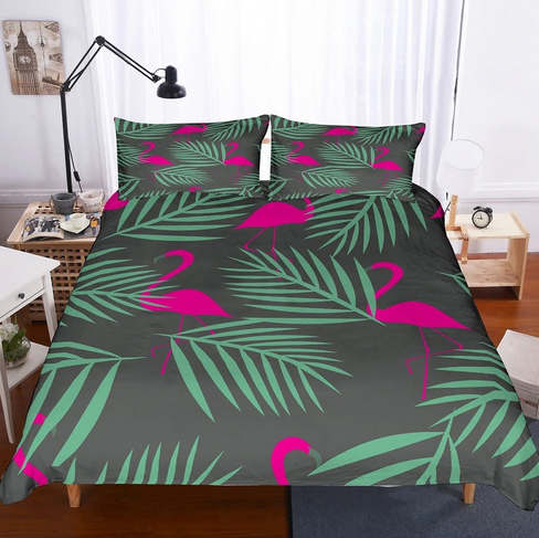 housse de couette flamant rose 200x200