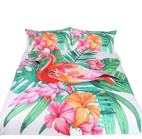housse de couette tropical flamant rose maison du monde