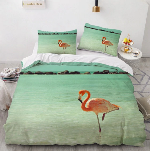 housse de couette flamant rose imprime 3d