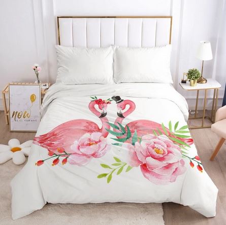 housse de couette flamant rose 140 x 200