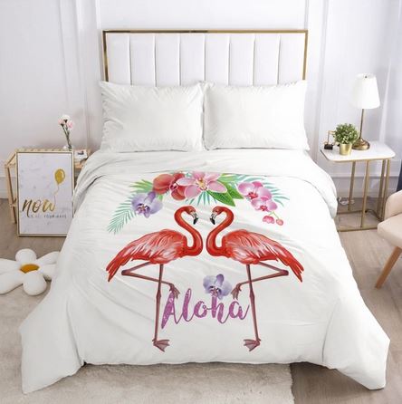 housse de couette flamant rose 90 x 190