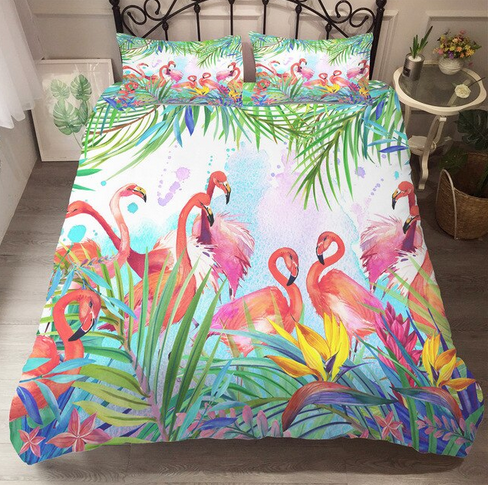 Housse de Couette Flamant Rose Famille
