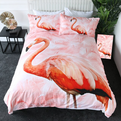housse de couette flamant rose pas chere