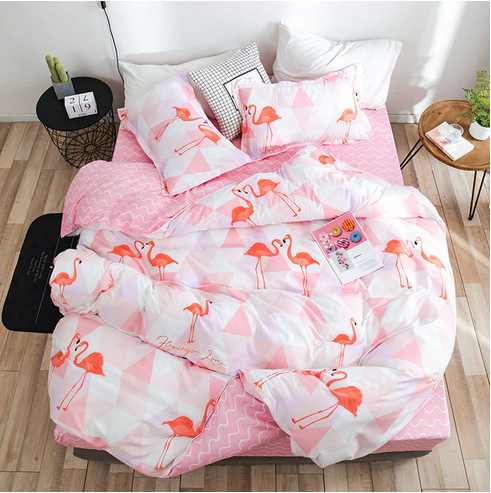 housse de couette flamant rose