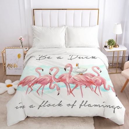 housse de couette flamant rose king size