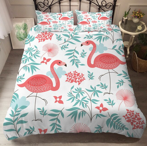 housse de couette flamant rose 260x220