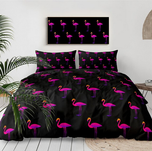 housse de couette flamant rose kawaii