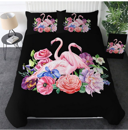 parure housse de couette flamant rose pas cher