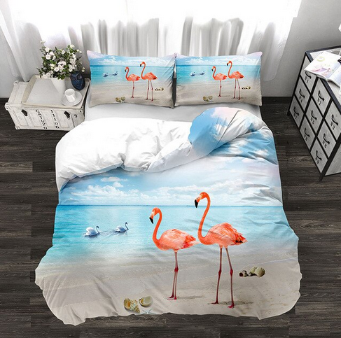 housse de couette flamant rose imprime 3d