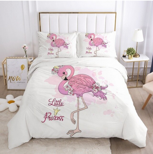 housse de couette flamant rose pour fille