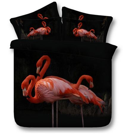 housse de couette flamant rose realiste
