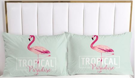 taie d'oreiller flamant rose tropical