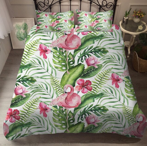 housse de couette flamant rose retro